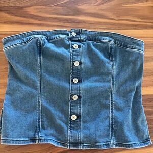 American Eagle Outfitters Blue Denim Tube Top